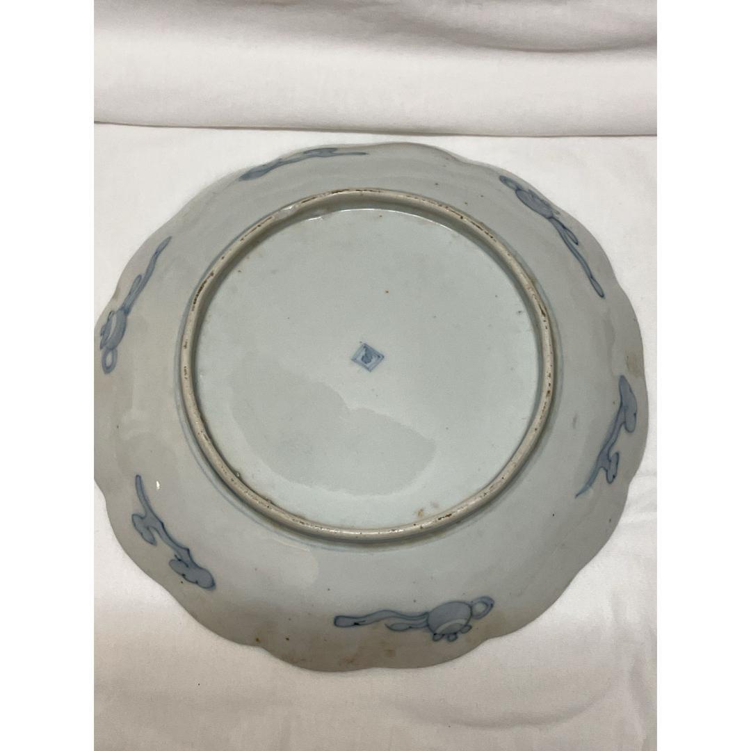 希少　伊万里　なます皿　陶器　明治時代　直径21.5cm 鳳凰