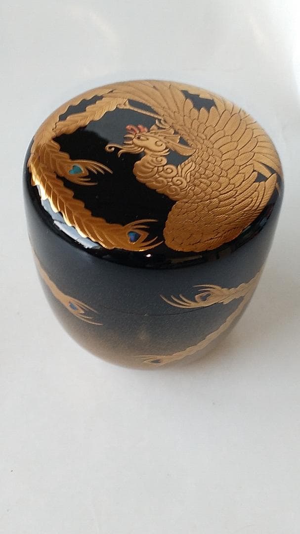 吉田華正 作 鳳凰蒔絵 大棗 螺鈿細工 共箱 共布 栞 漆器 棗 茶道具 新品