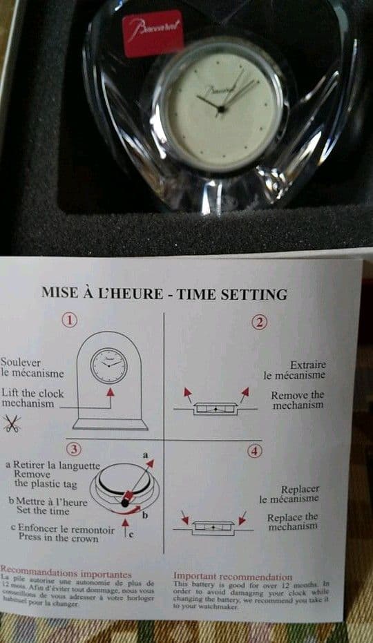 訳あり新品 Baccarat バカラ ハート 置時計 送料無料