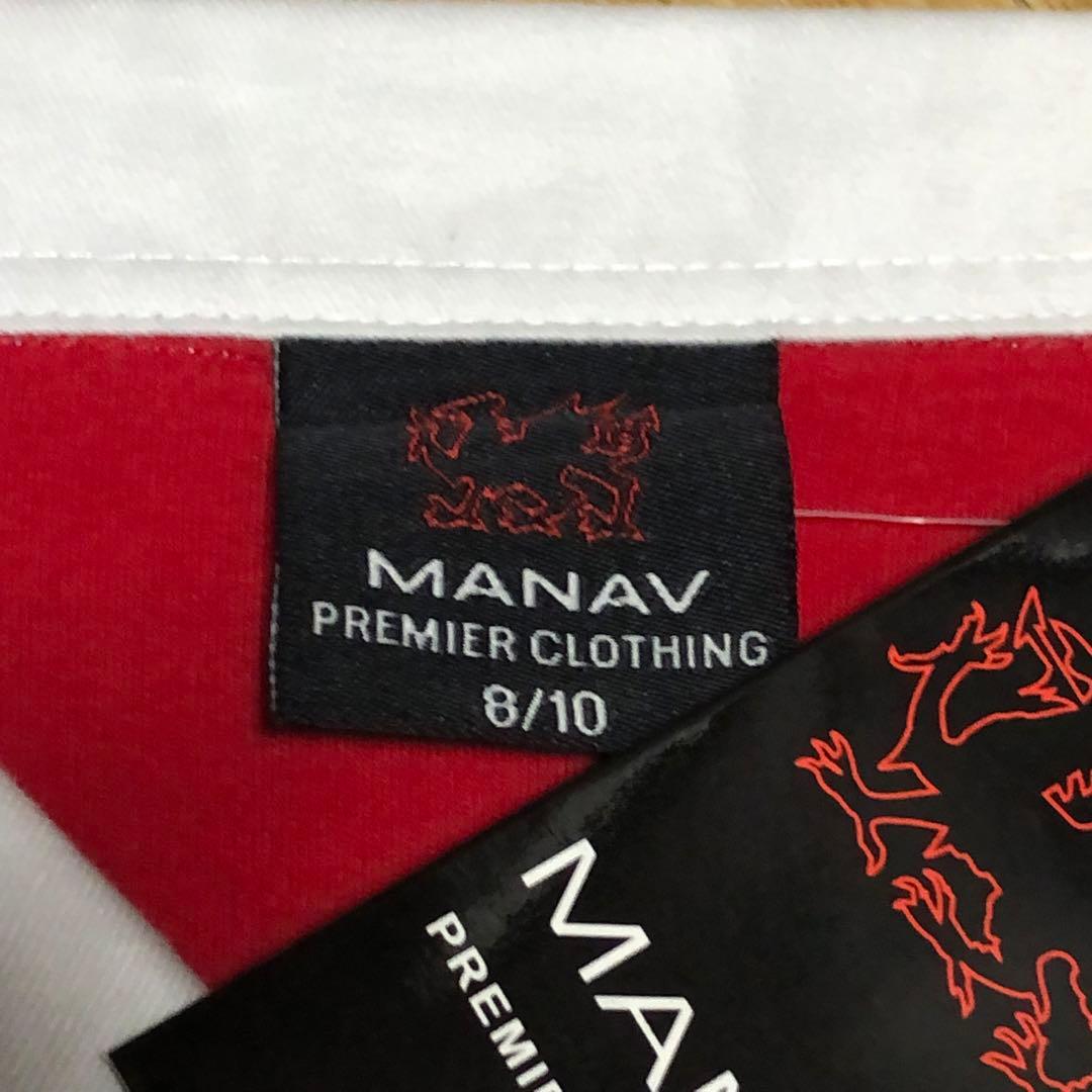 MANAV 赤 ラガーシャツ 8/10