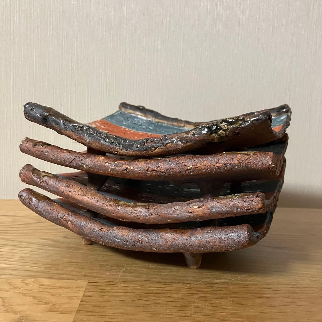 和食器　足付　長方皿　4枚セット