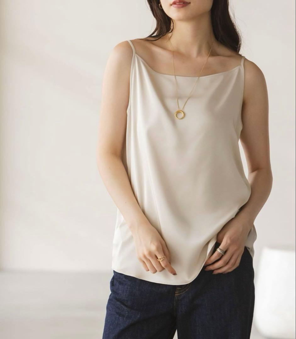 NOBLE メルティサテン2WAYキャミ　ホワイト