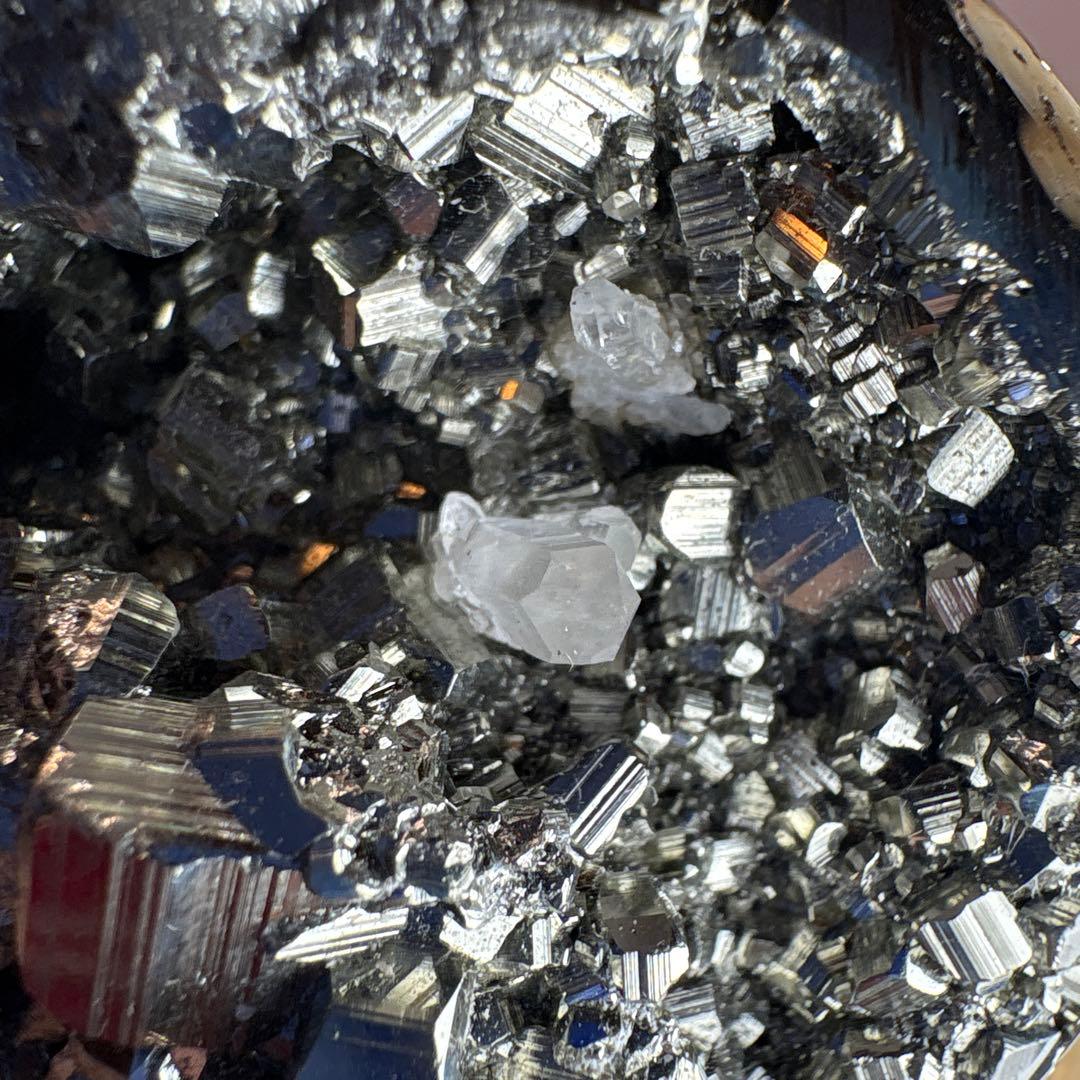 高品質♡パイライトスフィア♡♡水晶共生No.2494