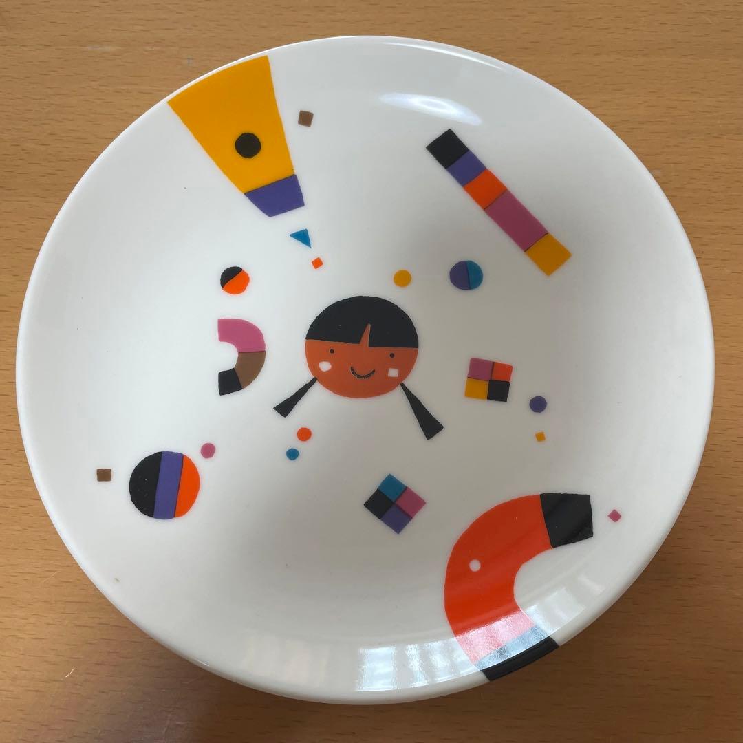 【未使用】 五味太郎 絵皿 4枚セット 五味太郎のパーティウェア スタンド付