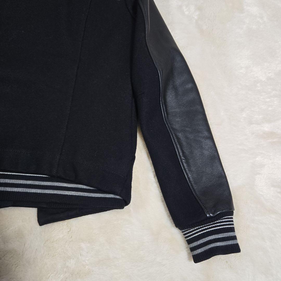 マリテ フランソワ ジルボー 袖レザー ウール スタジャン ワッペン