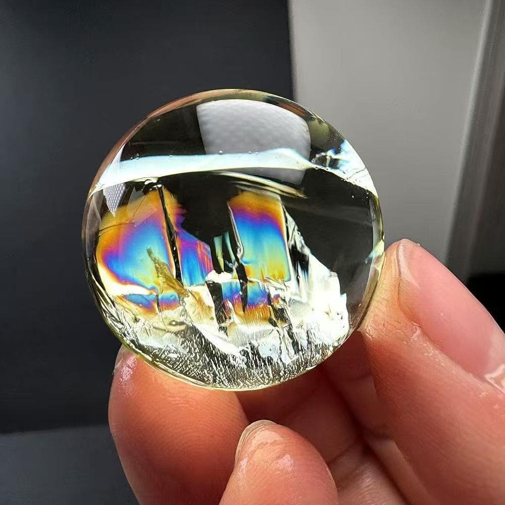 AAAA級金運UPレインボー天然シトリン丸玉B0113/YS/6001/169C