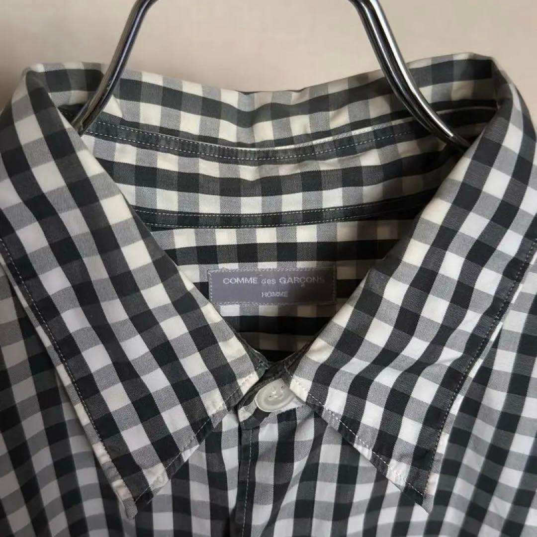 90s コムデギャルソンオム 白黒 ギンガムチェック シャツ 田中オム