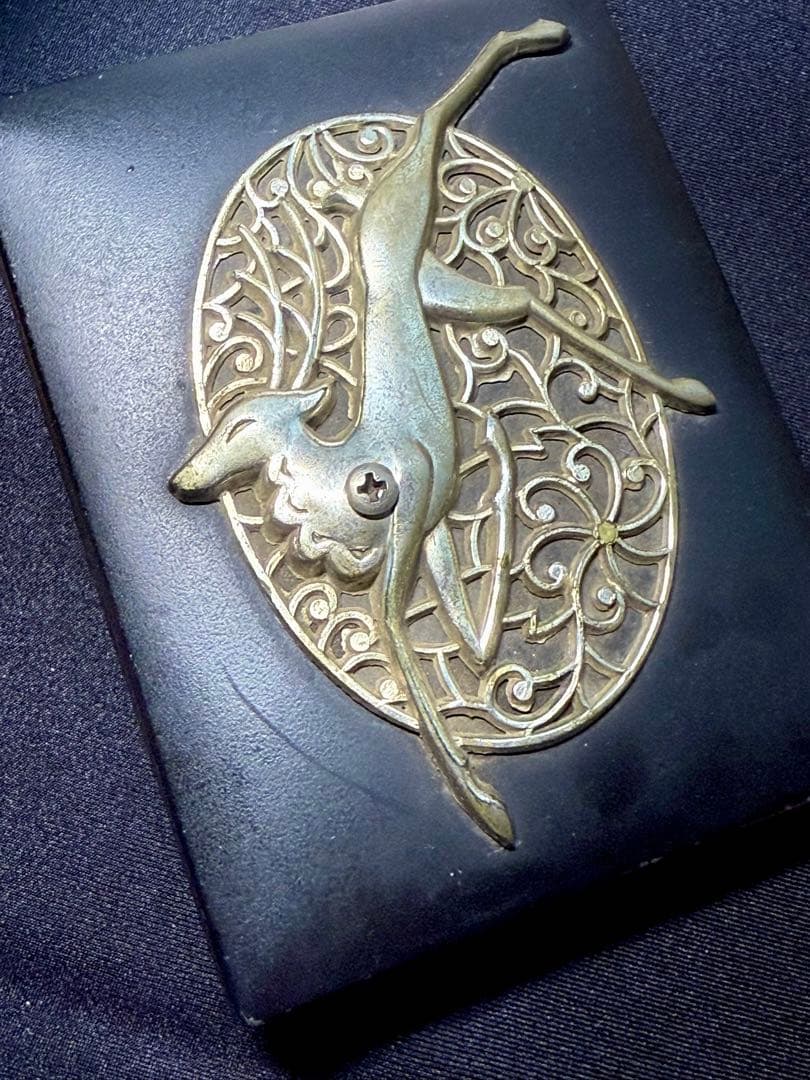 極上 鳳凰 彫金 銀製? 装飾箱 鹿透かし文様 古い金属製 アンティーク