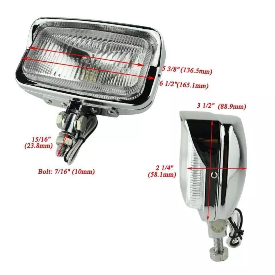 汎用 スクエア ヘッドライト 2個セット ビンテージ チョッパー 管理Z2