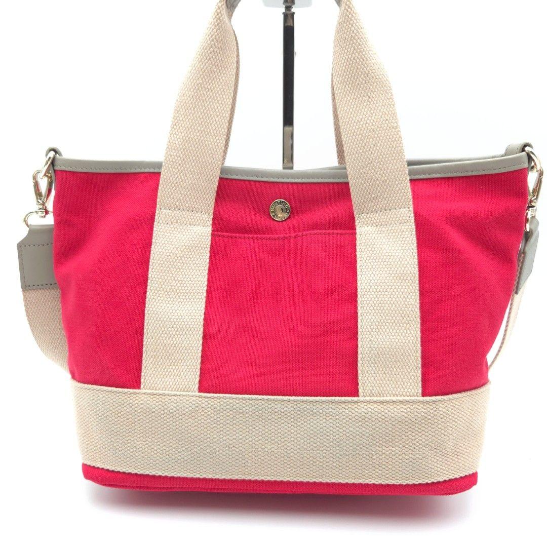 ✨美品✨ハンティングワールド 2Way ショルダーバッグ キャンバス レザー 赤