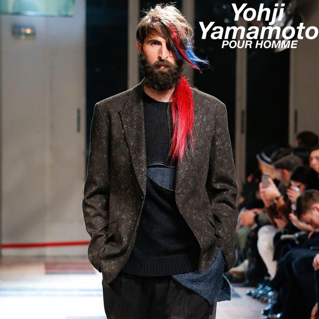 希少 美品 ヨウジヤマモトプールオム 上質 モヘア ドッキング ジップ ニット