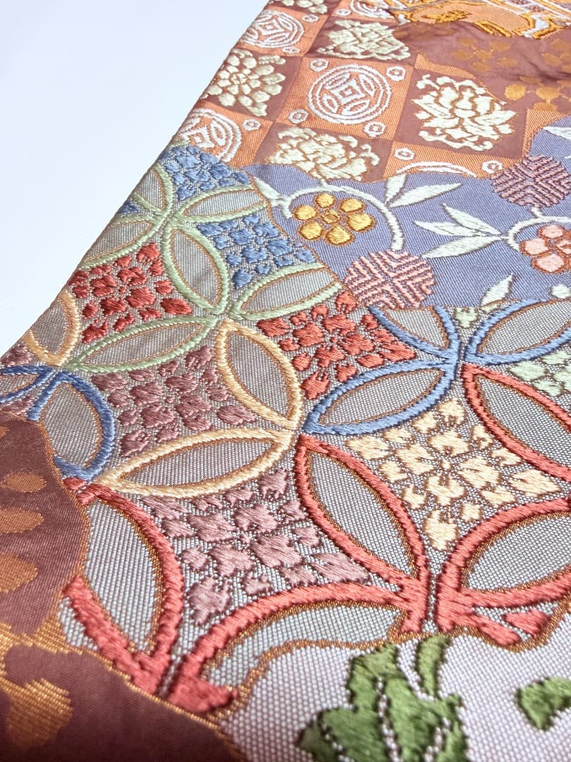 高級 袋帯 正絹 六通柄 総唐織 名物裂道長文 訪問着 留袖 色無地