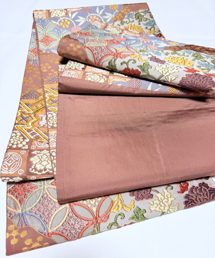 高級 袋帯 正絹 六通柄 総唐織 名物裂道長文 訪問着 留袖 色無地