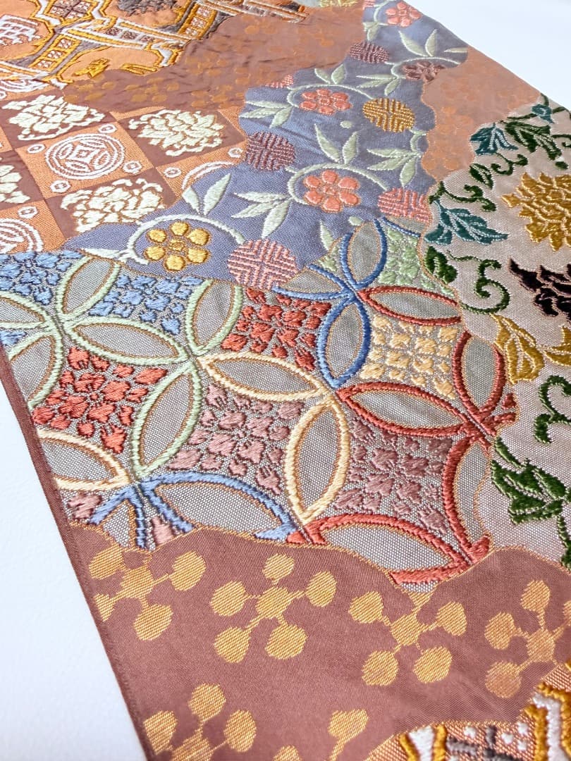 高級 袋帯 正絹 六通柄 総唐織 名物裂道長文 訪問着 留袖 色無地