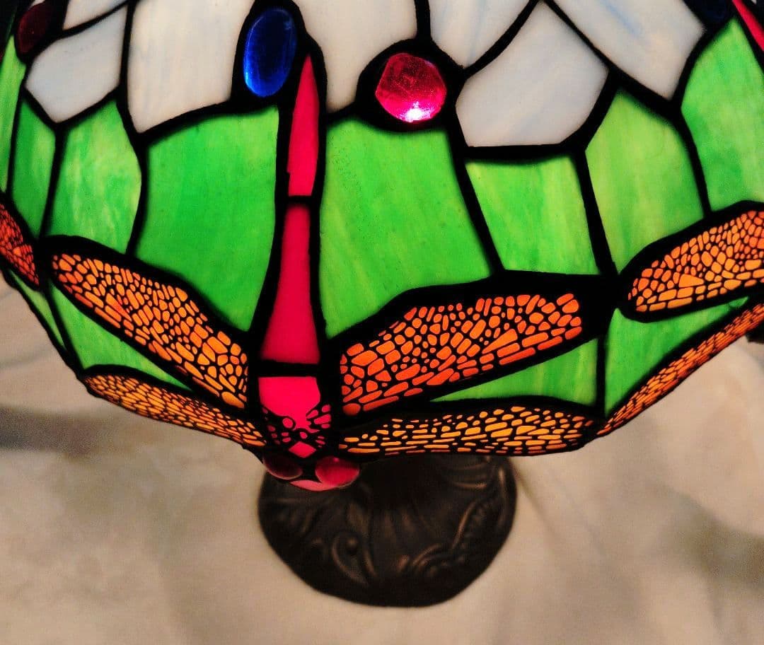 ステンドグラス　ランプ　とんぼ