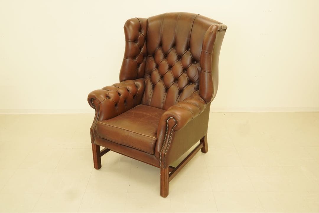 期間限定割引　英国　ヴィンテージ　チェスターフィールド　イギリス製ブラウン