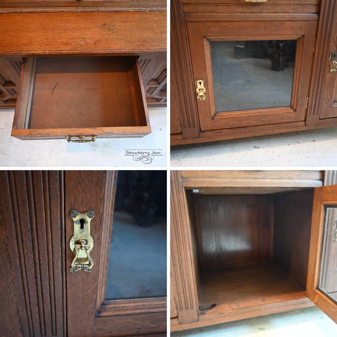 L3705-230 英国アンティーク キッチンキャビネット 食器棚 サイドボード