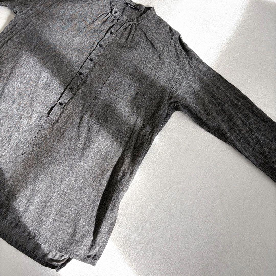 パドカレ pas de calais ▲∵コットンリネン　バンドカラーシャツ