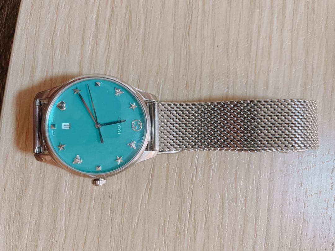 GUCCI 時計　ターコイズブルー　レディース