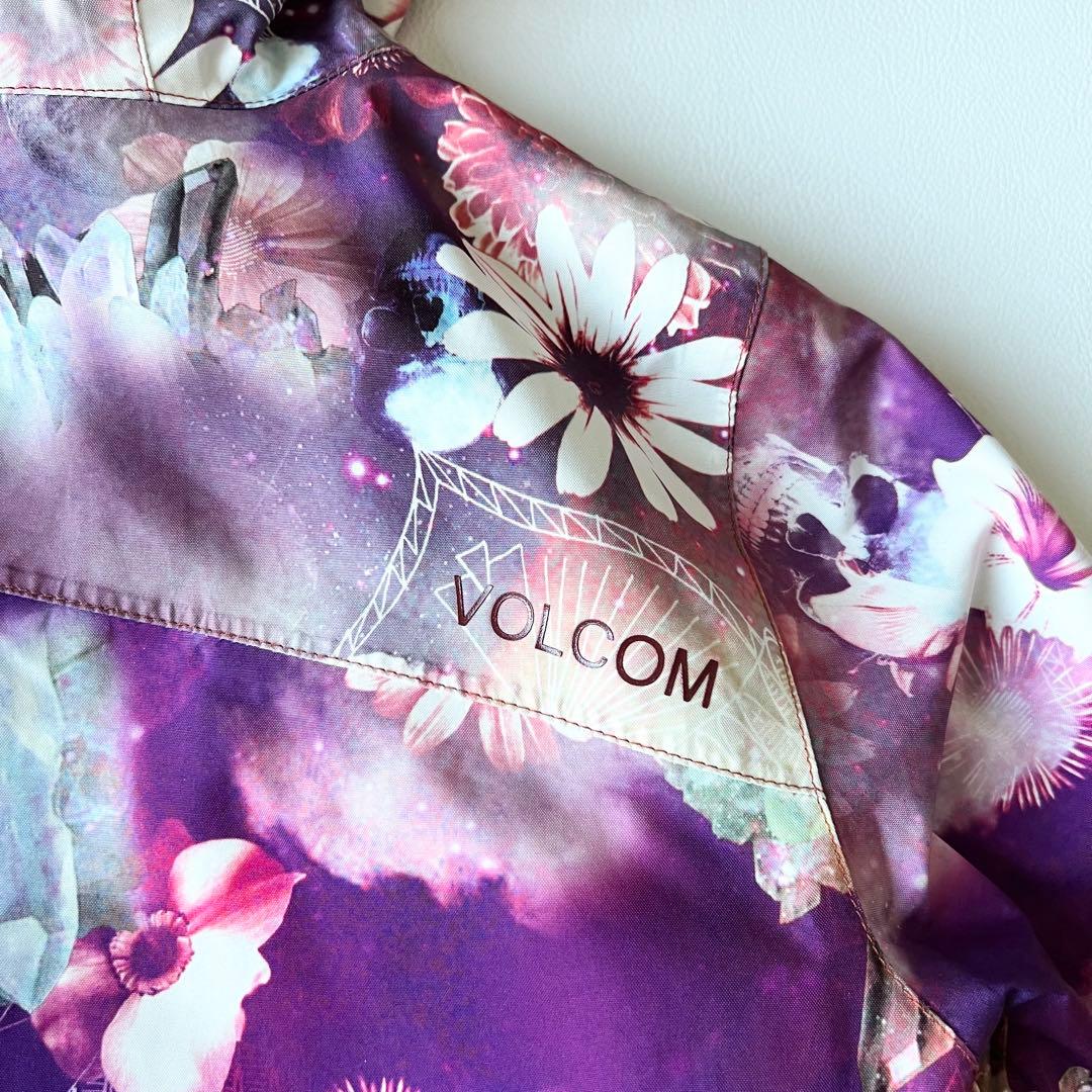 3236【美品】ボルコム　ジャケット ゴアテックス 総柄 花柄　S ピンク