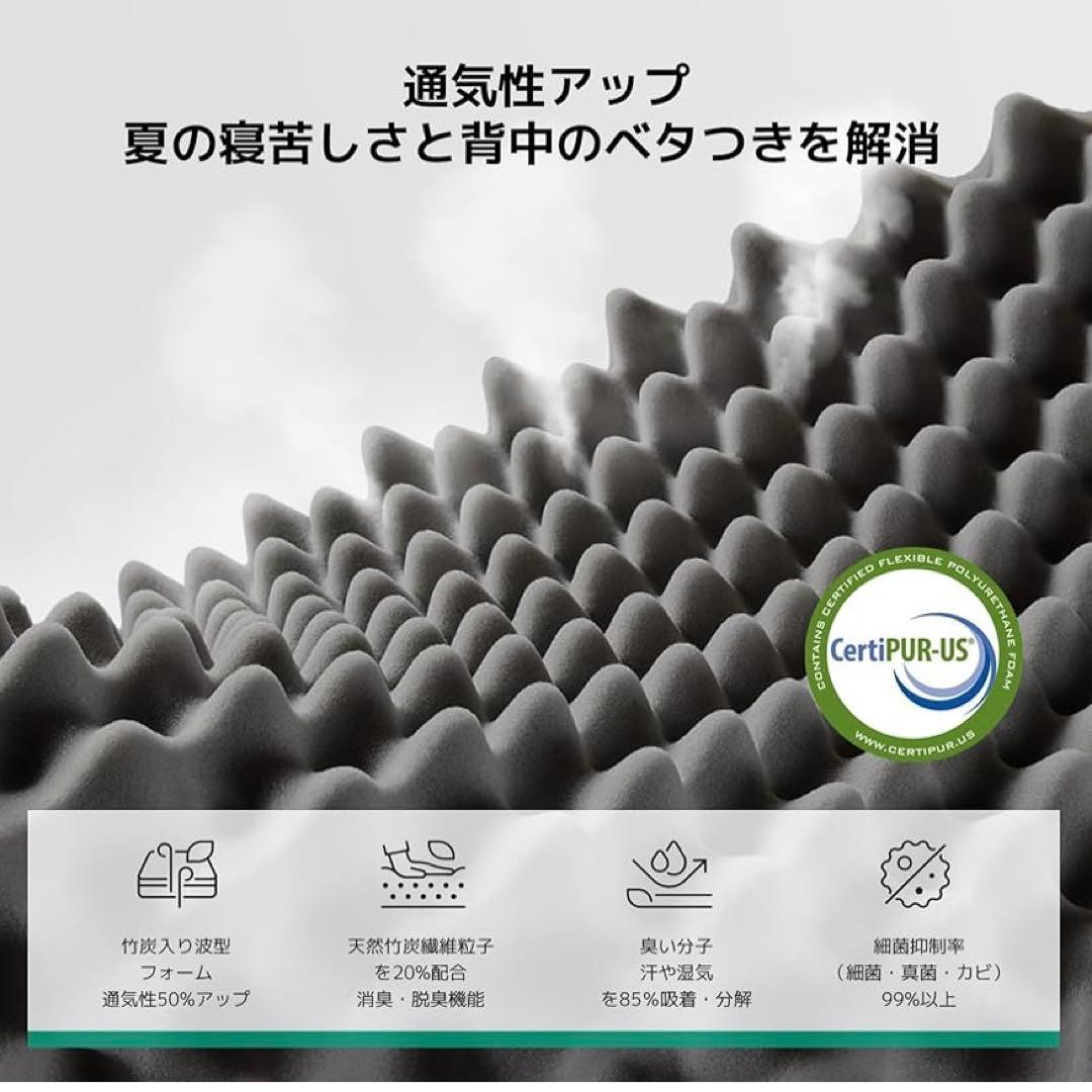 高反発マットレス ダブル やや硬め 幅140cmｘ奥行195cmｘ高さ16cm