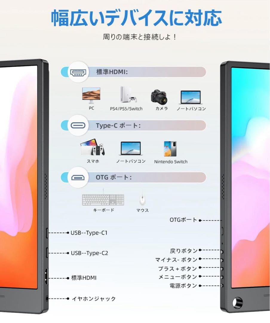 【超美品】モバイルディスプレイ　モニター　出張　在宅勤　リモートワーク