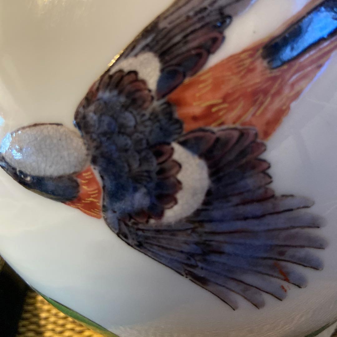 東京芸大　高橋絋　色絵　椿小鳥　壺　花瓶　置き物 木箱欠品