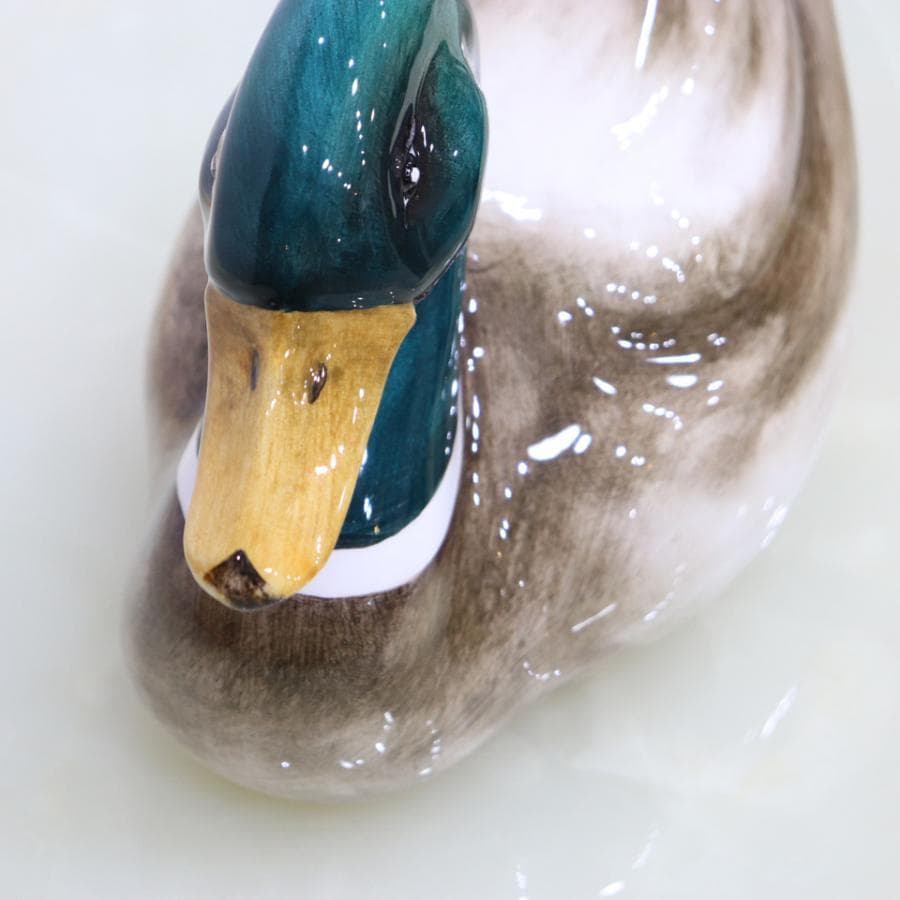 陶器 動物 鴨 マガモ 置物 イタリア製 AHURA
