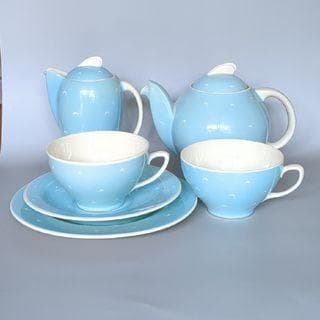 スージークーパーク クレッセント ターコイズ ブルー ティーセット