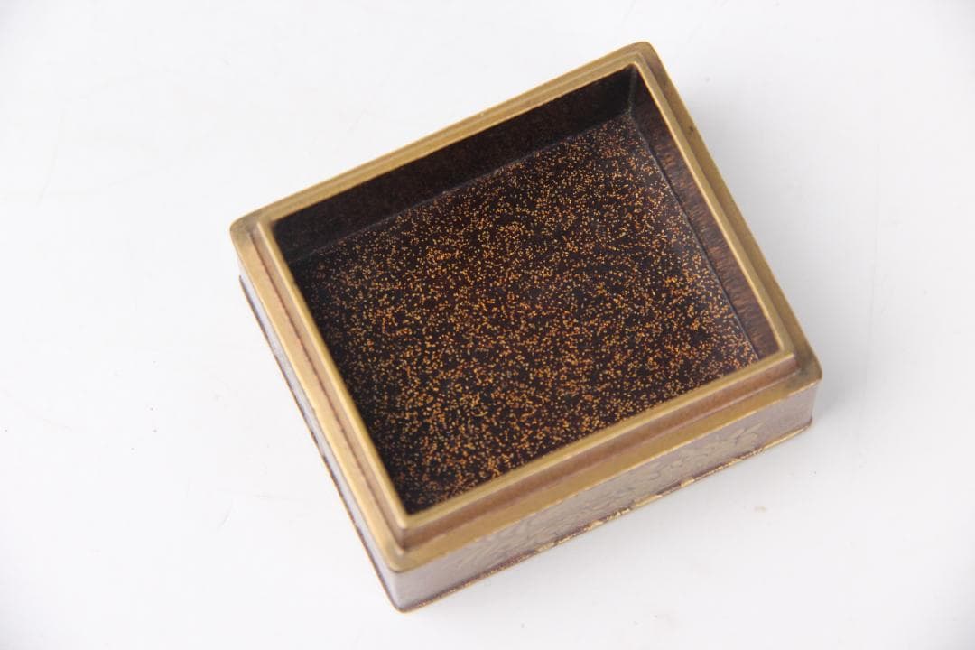 江戸　明治　時代 鶴松梅蒔絵重香合　小箱 梨地 漆器 EM19-9