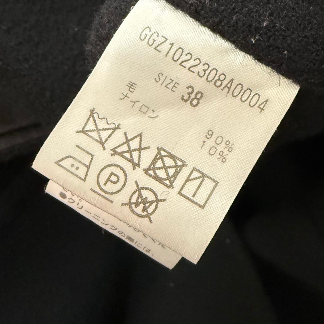 美品■ドローイングナンバーズ ■メルトン リバー仕立て Pコート ■黒■38