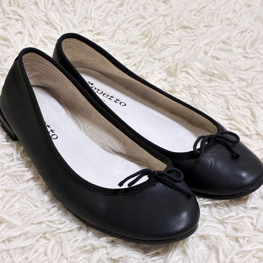 レペット バレエシューズ 39 本革 フラット リボン 黒