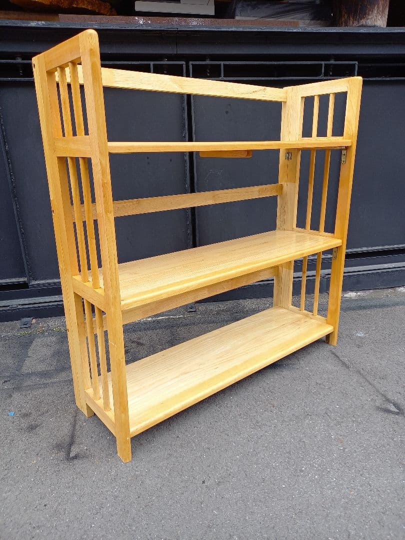 ナチュラル　モダン　ウッド　オープン　ラック　キャビネット　飾り棚