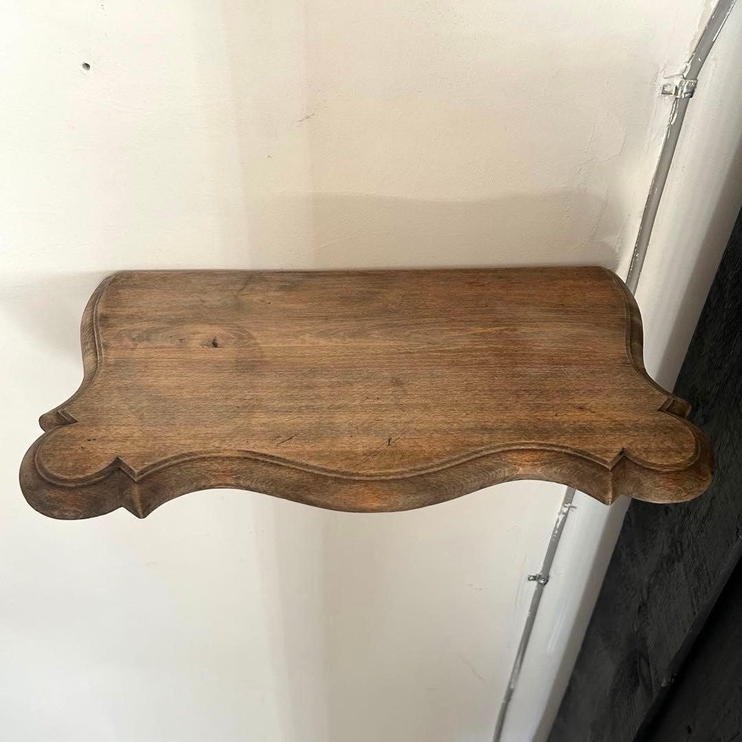 フランス アンティーク ウォールシェルフ 壁掛け棚 木製 無垢材 彫刻　剥離