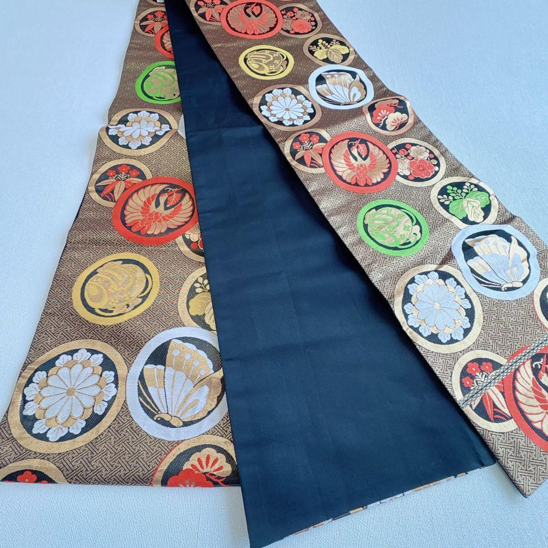 フルセット　七五三７歳女の子　赤地花御所車　黒地袋帯　蝶鶴菊　簡単半衿　7106