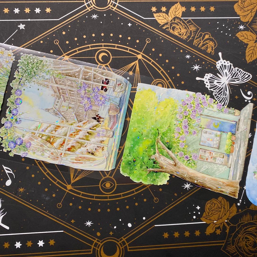 【9207】海外　マステ　中古巻　貝殻光マスキングテープ　四季　背景系