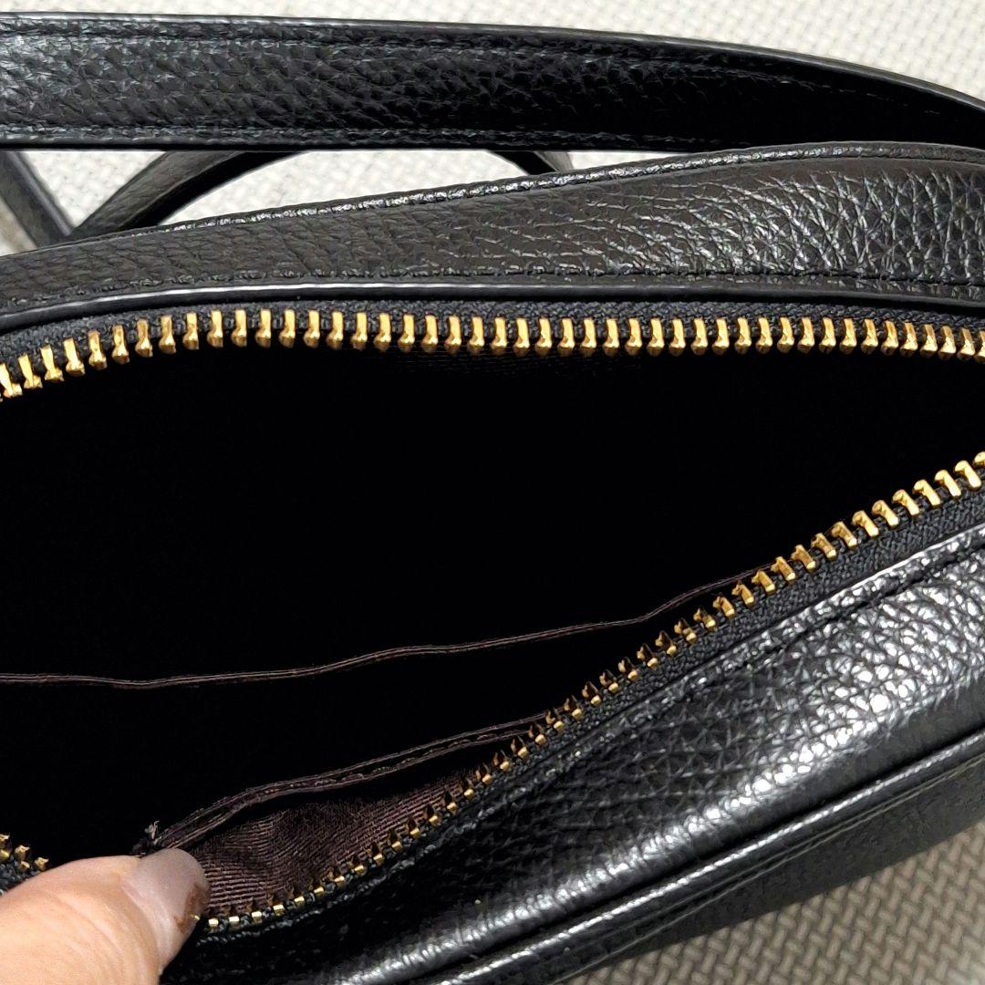 COACH ブラックレザー ショルダーバッグ