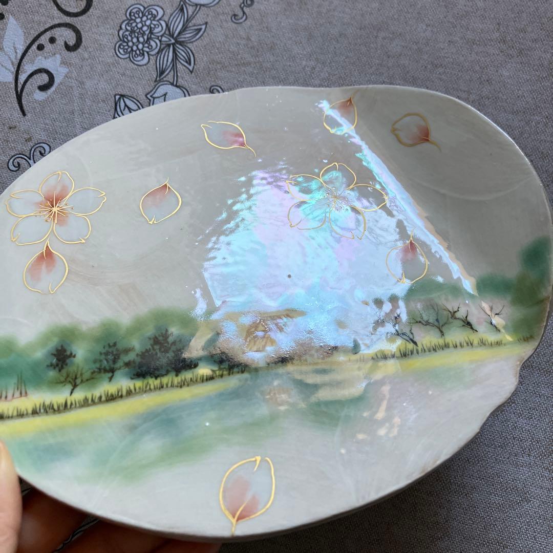 京焼 清水焼 陶葊 陶あん 桜絵 陶板 お皿