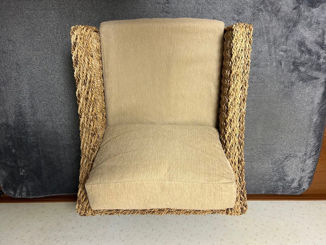 アバカ一人掛けソファ ベージュ