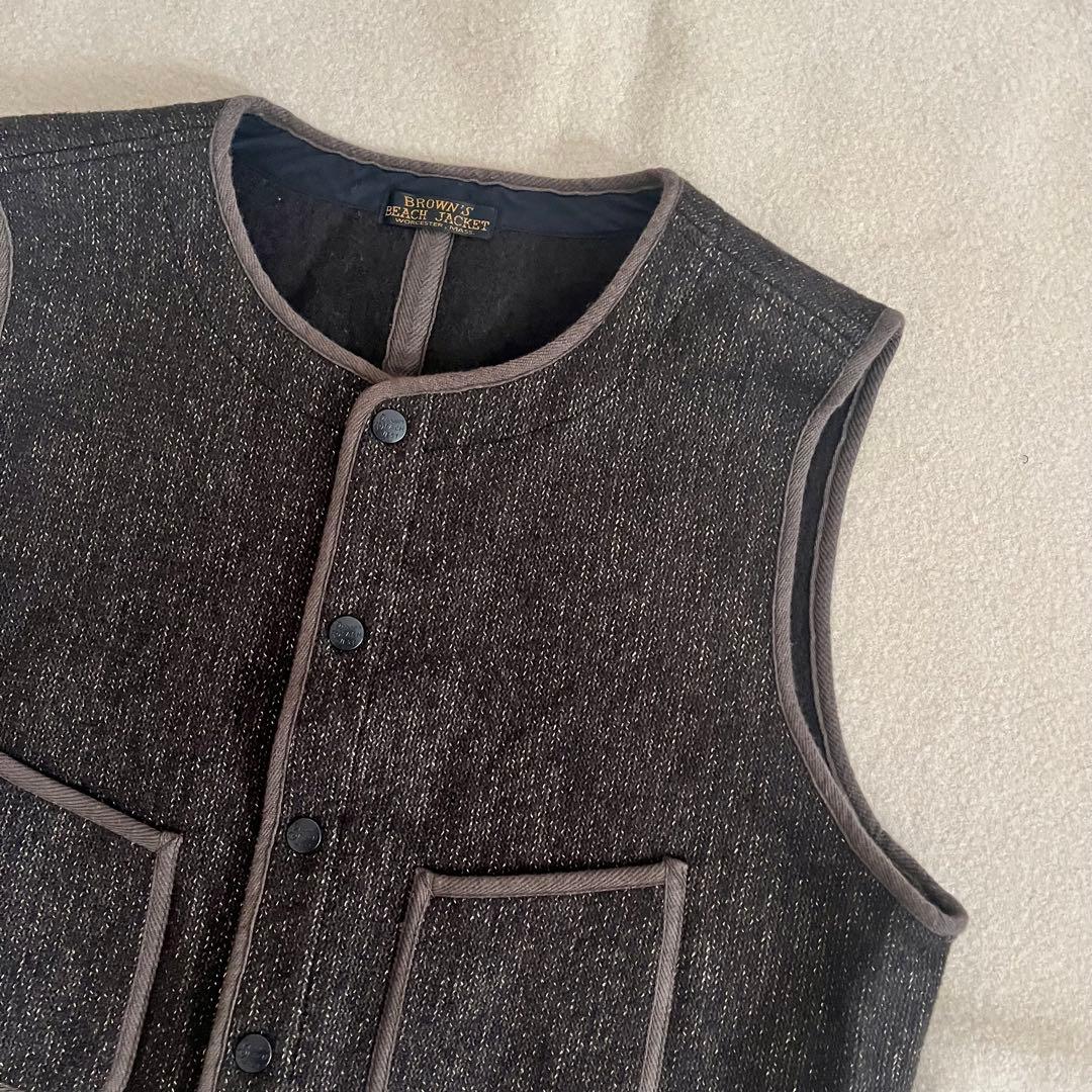 ブラウンズビーチベスト size:42 フルカウント ブラウン