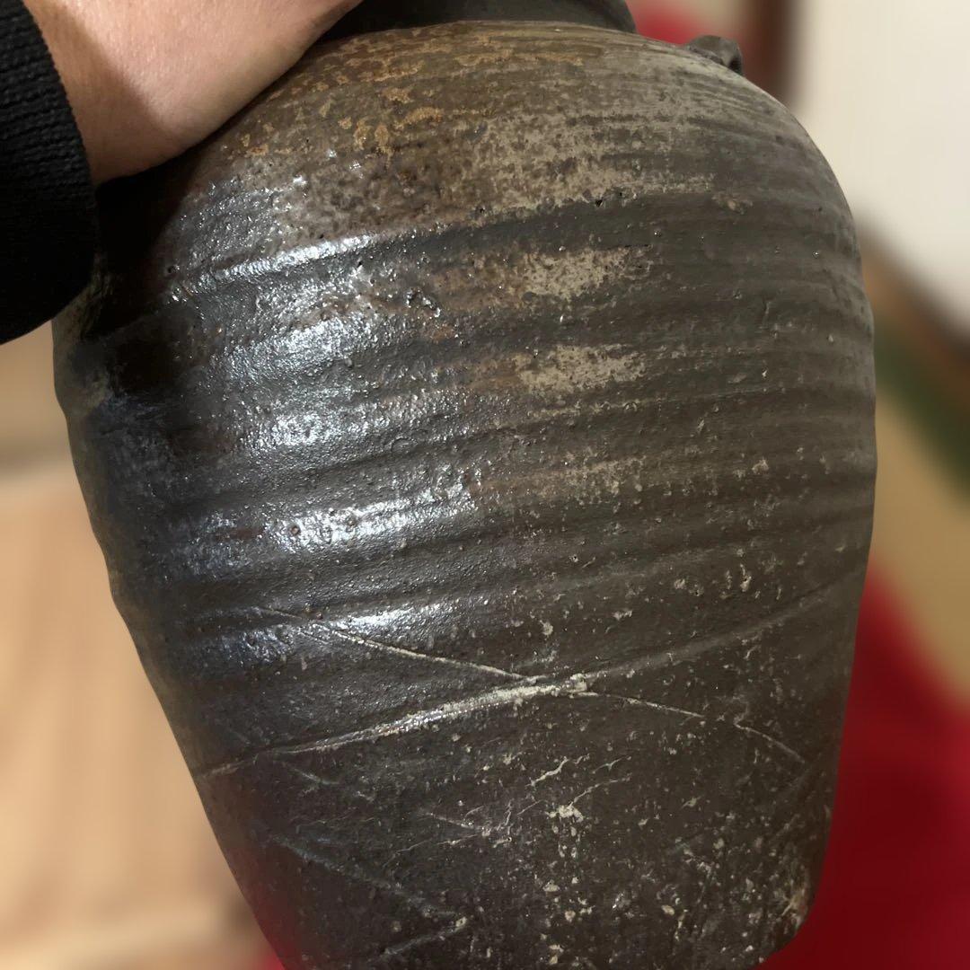 江戸時代　古備前焼　味深い逸品　素朴な味わいがある壺