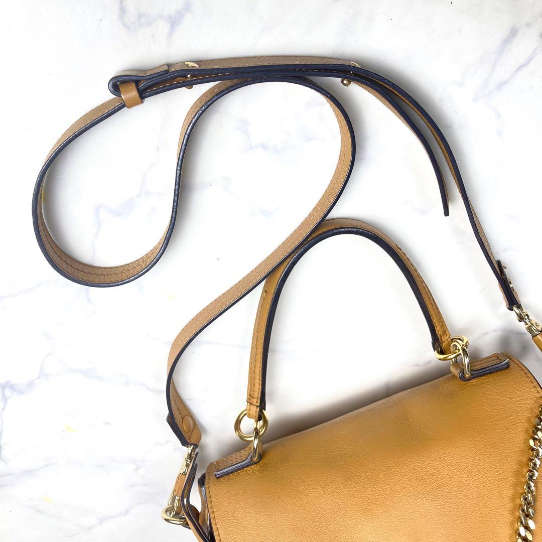 【美品】Chloe クロエ フェイデイ ハンドバック 2way レザー キャメル