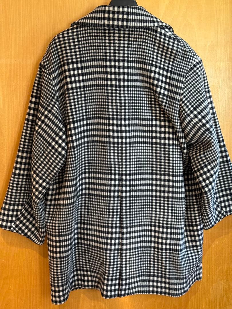 未使用品 アダムエロペ MANTECO チェック ダブルコート オーバーサイズ