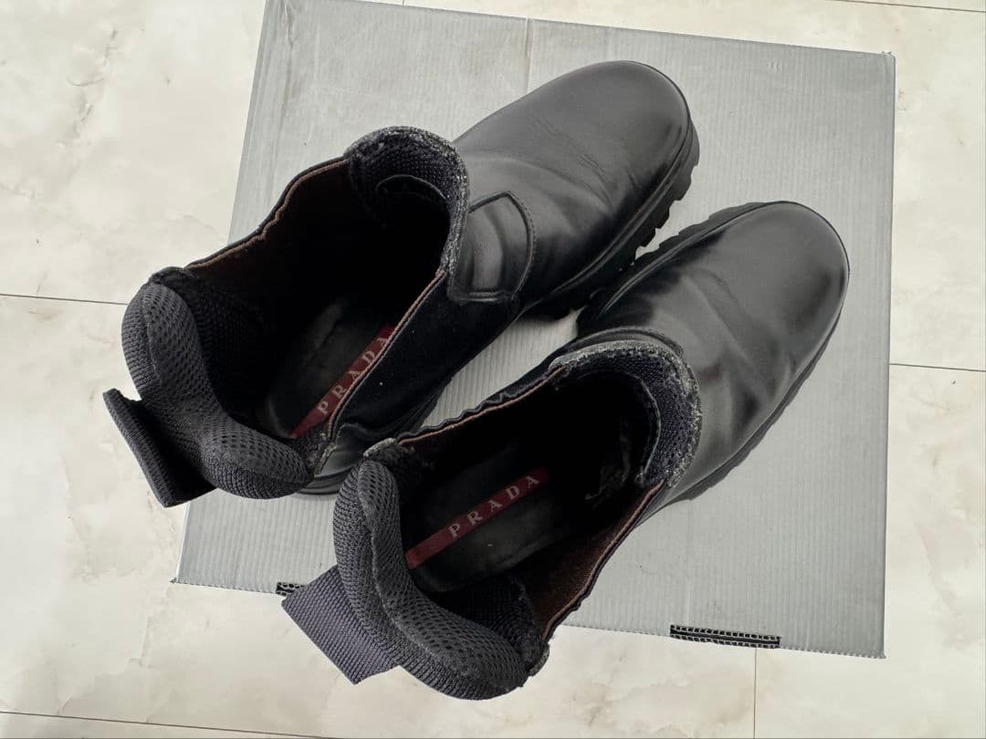 PRADA ブラック サイドゴアブーツ 保存袋付き