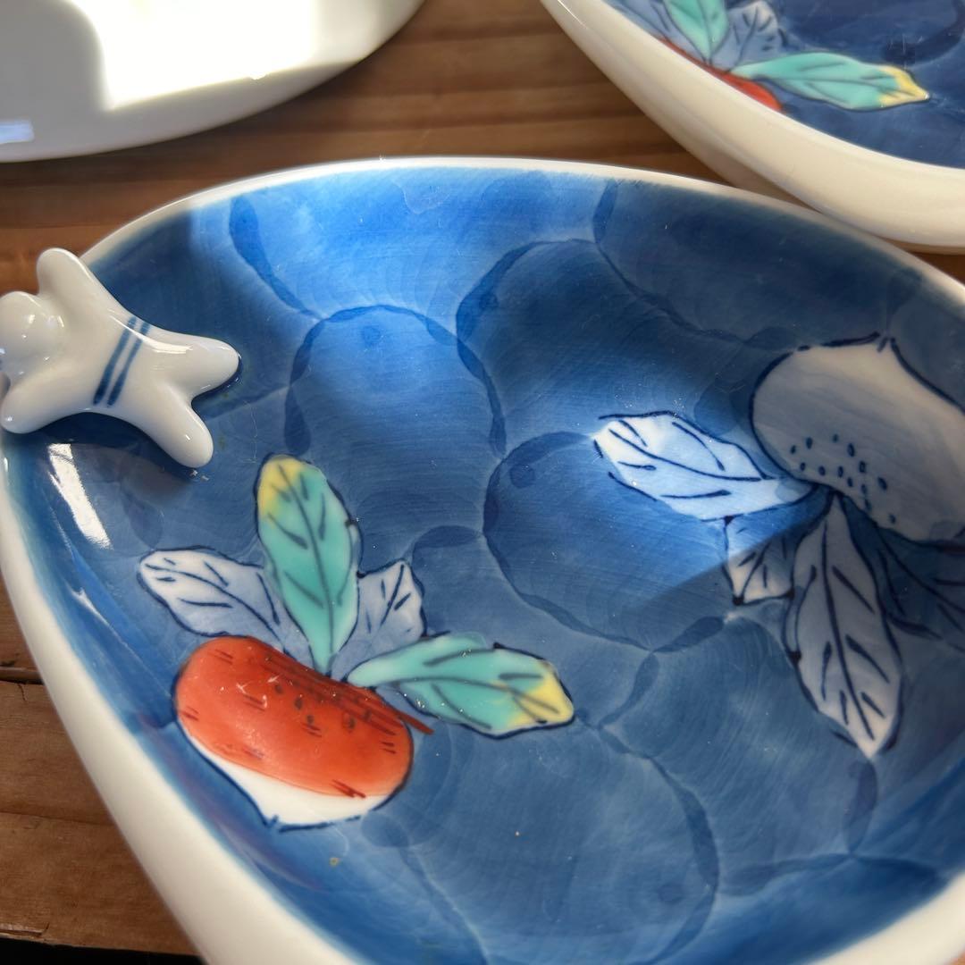 新品未使用　鍋島焼　伊万里翠山　貝形　一閑人　小皿　5点セット