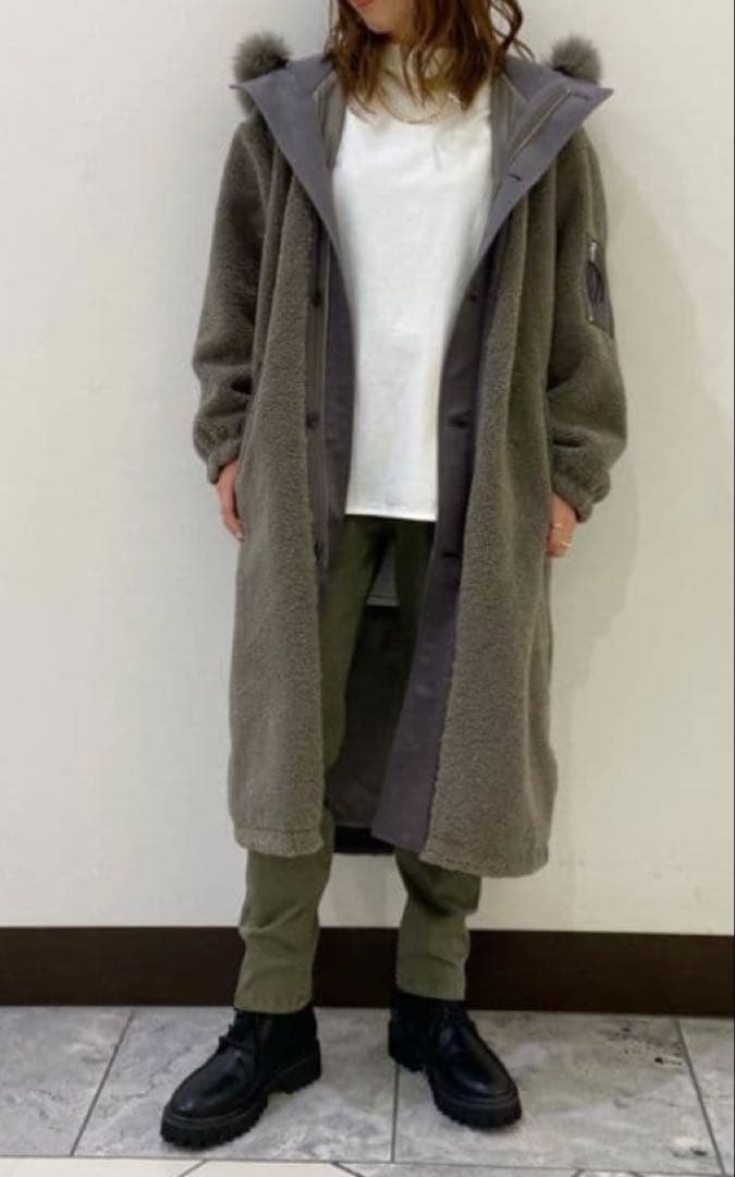 LASUD MILITARY ラシュッド ファーフーデッドボアコート ヤマダヤ