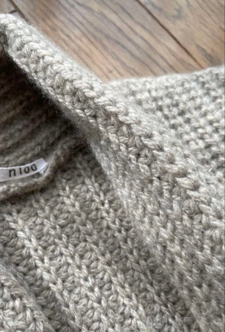 n100 グレー ロングカーディガン