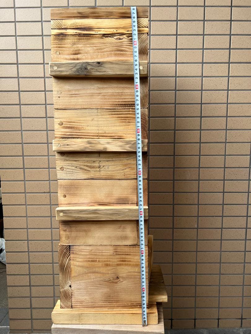 日本ミツバチ重箱式巣箱　手作り　4段　　　2
