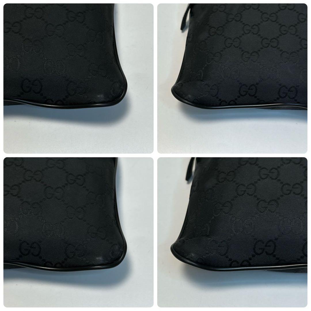 専用l63【美品】グッチ　GGナイロン　レザー　シェリーラインショルダーバッグ.