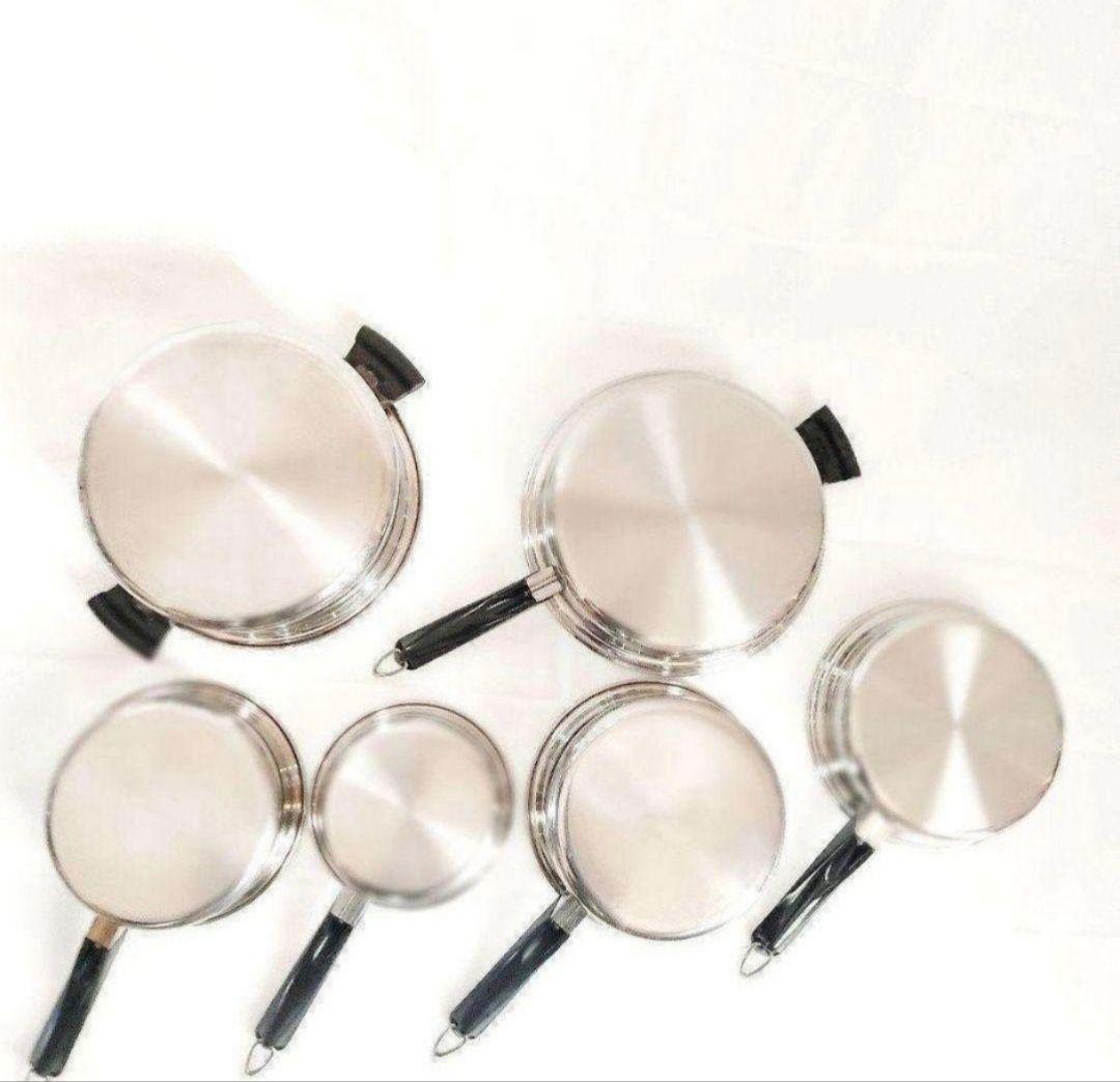 Amway 21ピース鍋と白フードプロセッサーと黒インダクションレンジ@